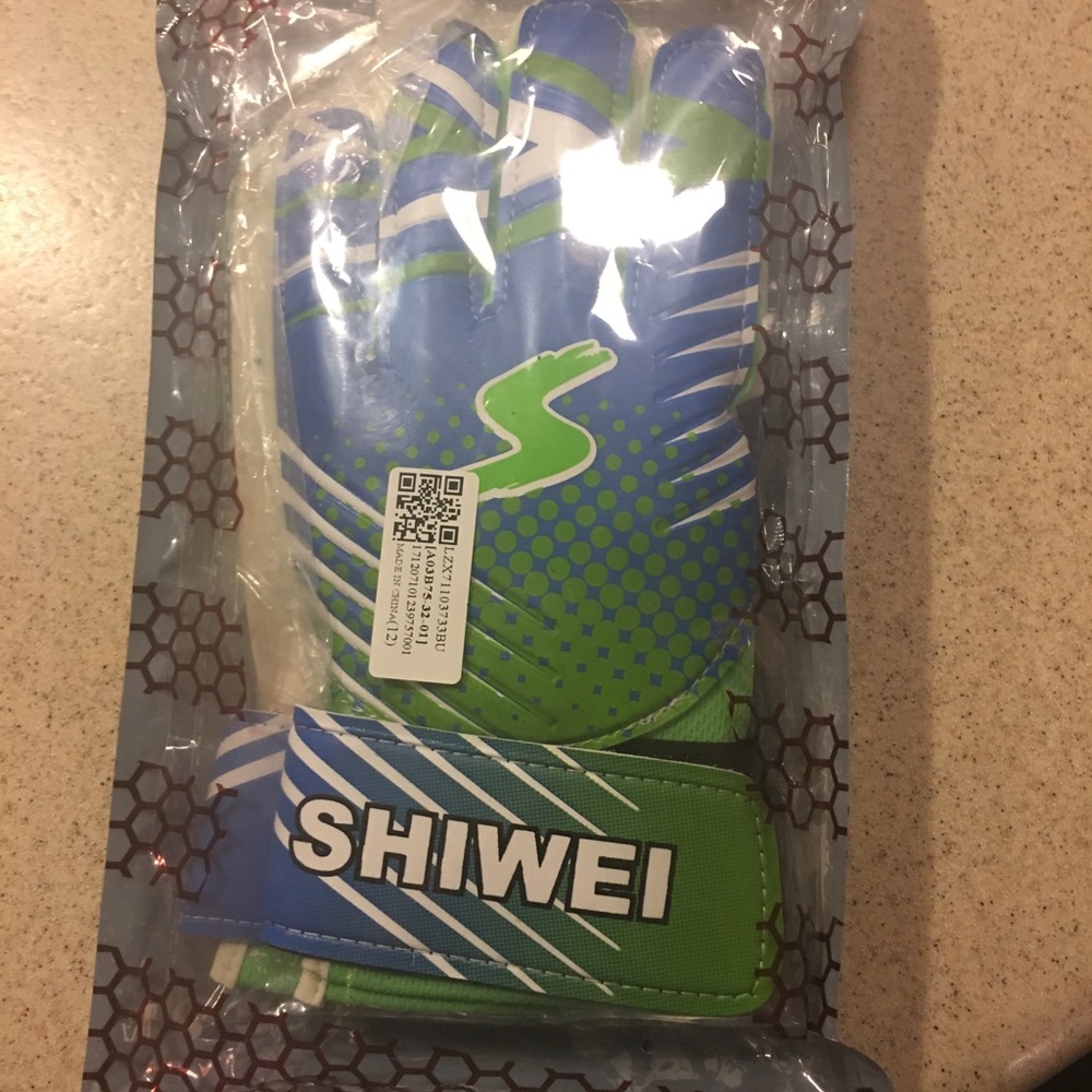 New Green and Blue Goalie Gloves